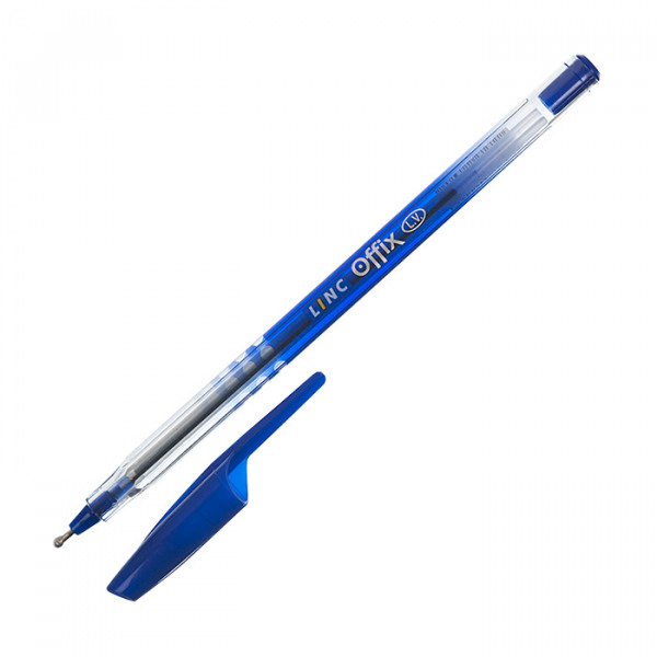 Ручка шар 1.0мм синяя LINC OFFIX 1500FW/blue прозрачн корпус