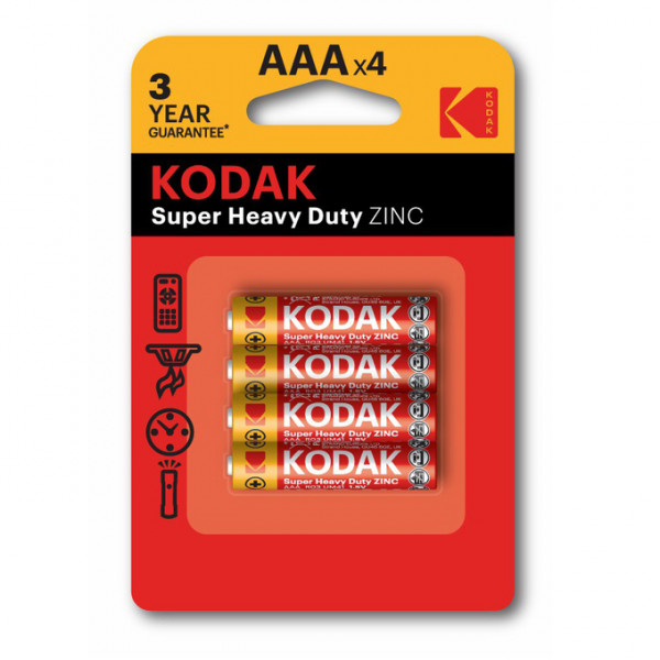 Батарейки R03 KODAK Extra Heavy Duty BL4 zinc 953329