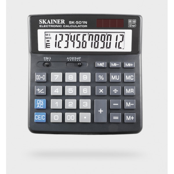 Калькулятор SKAINER SK-501N 12 разряд, 2 питание