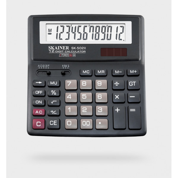 Калькулятор SKAINER SK-502II 12 разряд, 2 питание