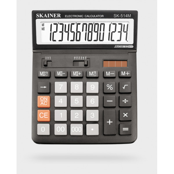 Калькулятор SKAINER SK-514M 14 разряд, 2 питание