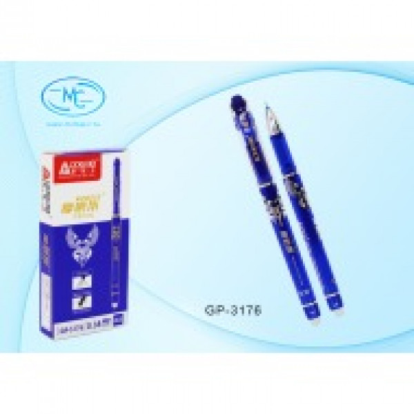 Ручка гелевая Пиши-стирай 0.38 GP-3176 синий корпус с рисунком