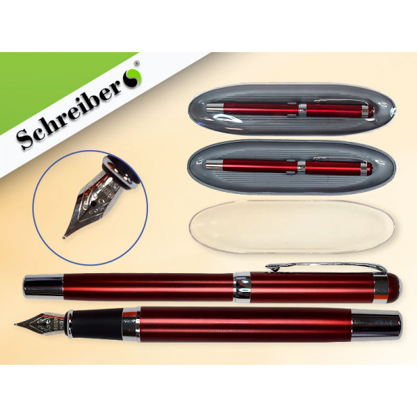 Ручка подар мет перьевая в футляре SCHREIBER S-99080