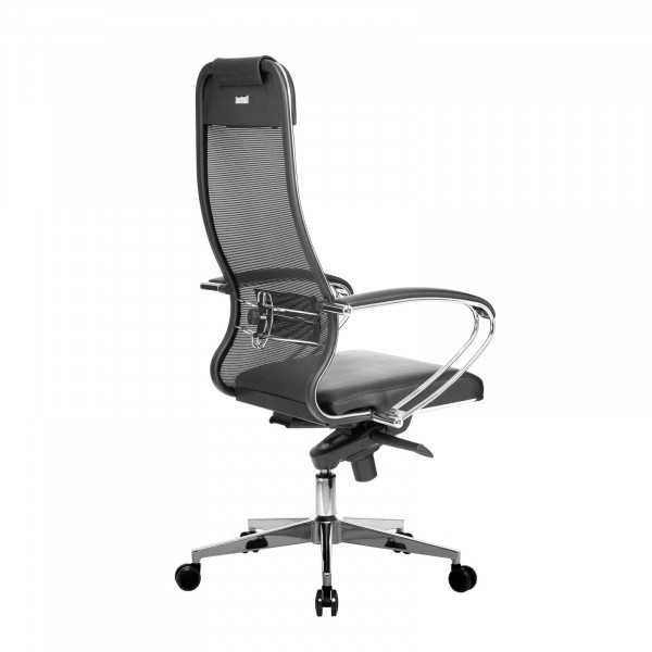 Кресло офисное МЕТТА "SAMURAI" Comfort-1.01 сверхпрочная ткань-сетка/кожа, черное ОП