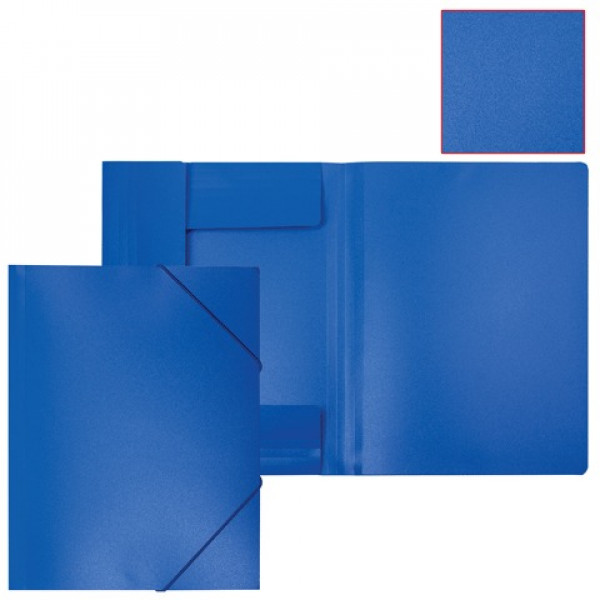 Папка на резинке А4 500мкм 15мм BURO PRB04BLUE 1496680 синяя