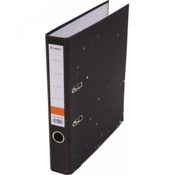 Папка-регистратор 50мм LAMARK AF0701-BK1 метал окантовка мрамор черный