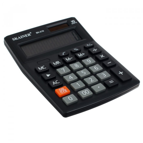 Калькулятор SKAINER SK-210 10 разряд 103*137*31мм (чёрный)