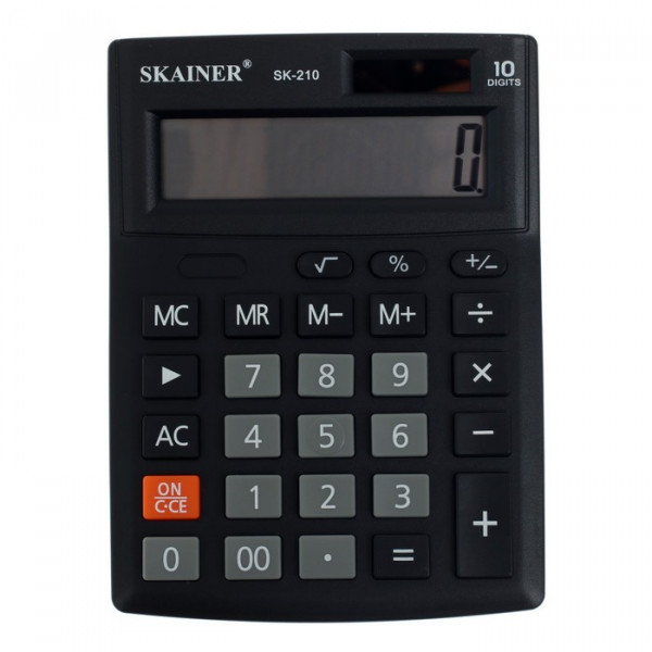 Калькулятор SKAINER SK-210 10 разряд 103*137*31мм (чёрный)