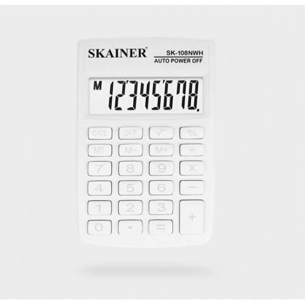 Калькулятор SKAINER SK-108NWH (белый)