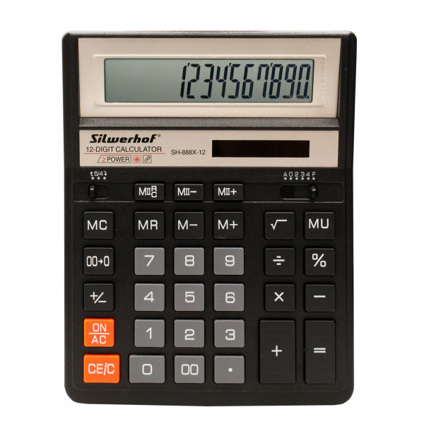 Калькулятор 12-разрядный SILWERHOF SH-888X-12 черный