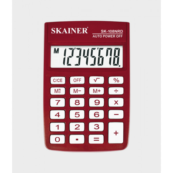 Калькулятор SKAINER SK-108NRD (красный)