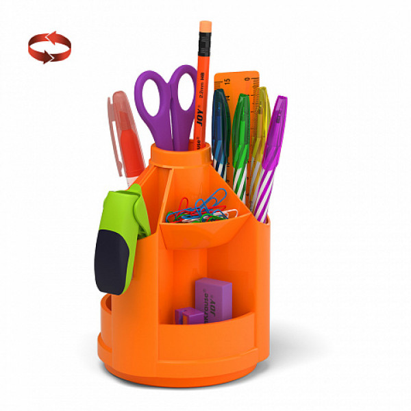 Набор настольный ERICH KRAUSE Mini Desk 53229 Neon Solid пластик вращающ оранжевый