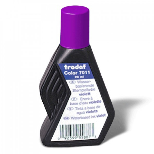 Штемпельная краска TRODAT, фиолетовая, 28 мл, на водной основе, 7011ф