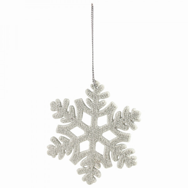 Украшение декоративное подвесное "Снежинка белая", 10,5х10,5 см, пластик, 75094