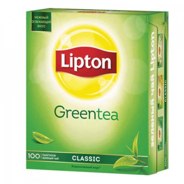 Чай LIPTON (Липтон) "Clear Green", зеленый, 100 пакетиков с ярлычками по 1,3 г, 65415224
