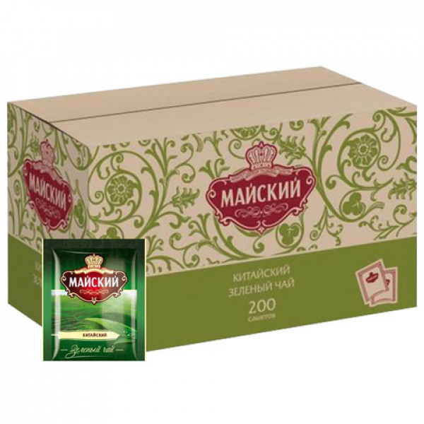 Чай МАЙСКИЙ зеленый, 200 пакетиков в конвертах по 2 г, 110404
